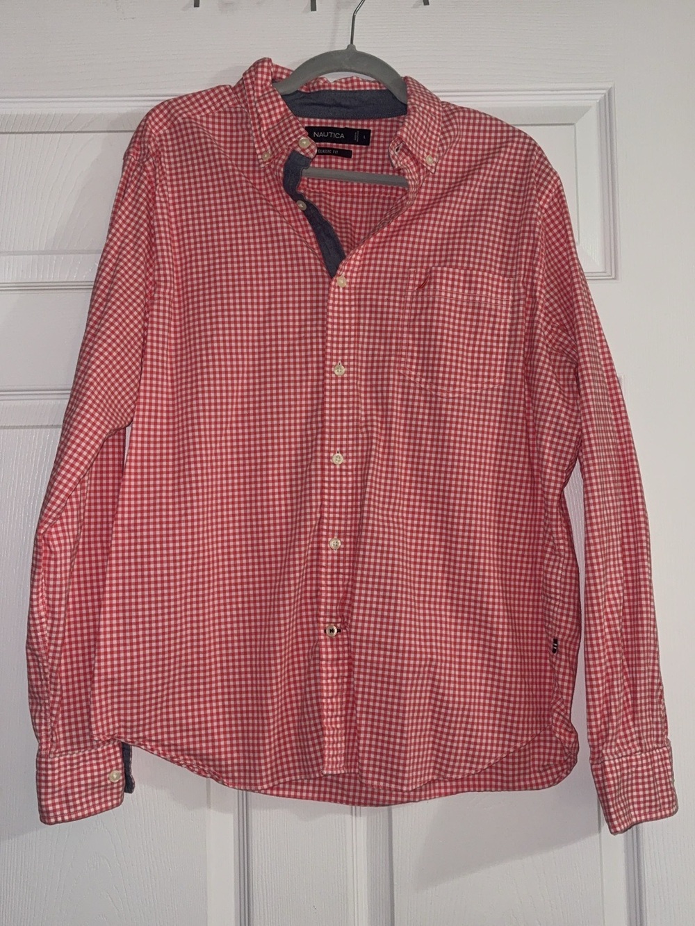 Nautica Gingham Long-Sleeve Button-Down Shirt
